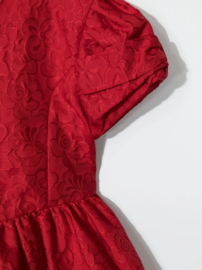Shop Abel & Lula Floral Jacquard Print Dress In Red