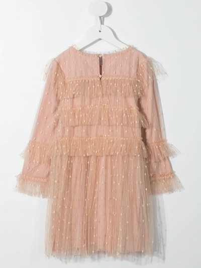 Shop Abel & Lula Tiered Ruffle Tulle Dress In Pink