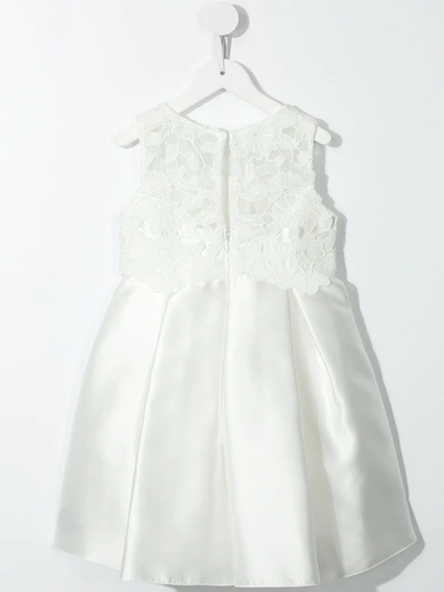 Shop Abel & Lula Floral Lace Satin Dress In White