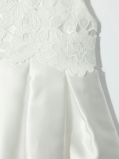 Shop Abel & Lula Floral Lace Satin Dress In White