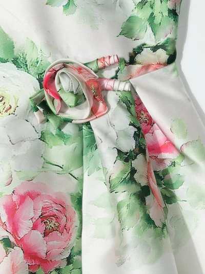 Shop Abel & Lula Floral Print Satin Dress In White