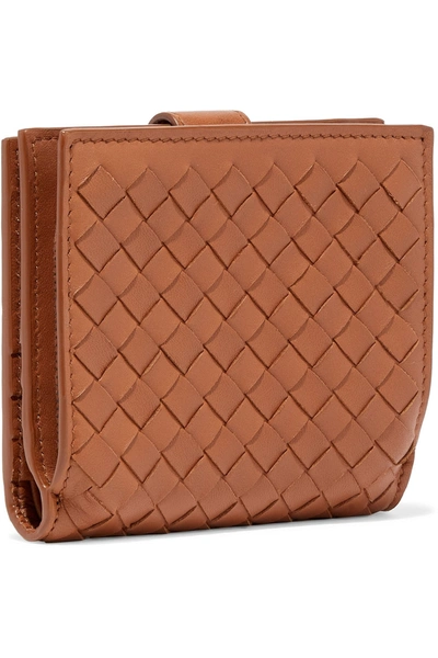 Shop Bottega Veneta Intrecciato Leather Wallet In Tan