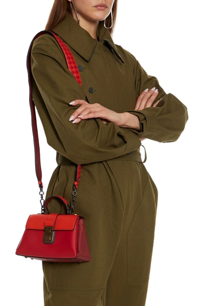 Bottega Veneta Mini Piazza Two-tone Leather Shoulder Bag In Red | ModeSens