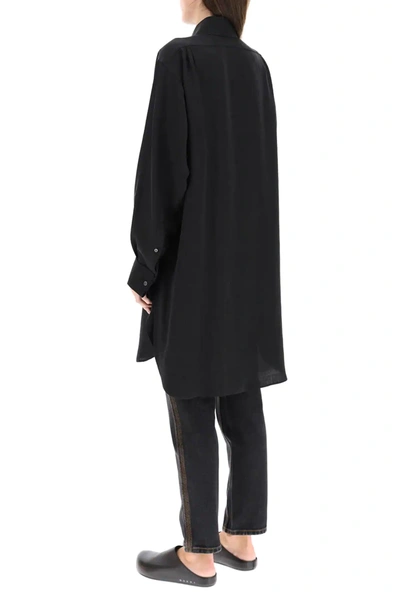 Shop Loewe Anagram Jacquard Silk Shirt In Black