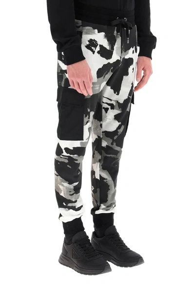 Shop Dolce & Gabbana Camouflage Jogging Trousers In Black,grey,white