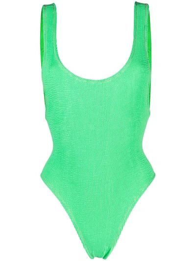 Shop Reina Olga Ruby Crinkle Swimsuit In Green
