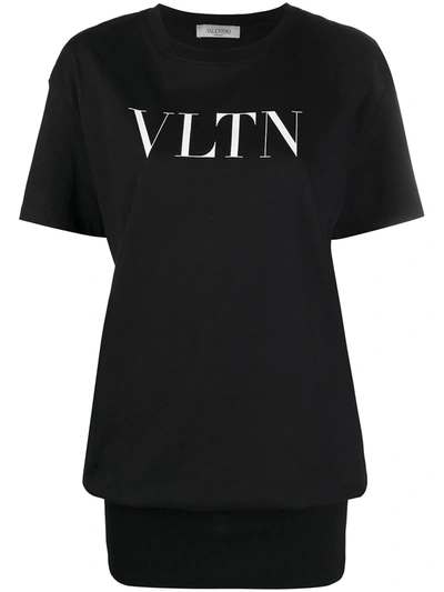 Shop Valentino Logo-print T-shirt In Black