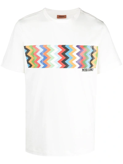 Shop Missoni Logo-print Short-sleeved T-shirt In White