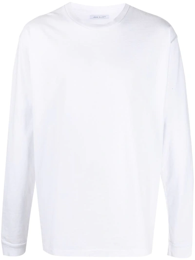 Shop John Elliott Long-sleeved Cotton T-shirt In White