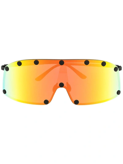 Rick Owens Multicolor Shielding Sunglasses In Black