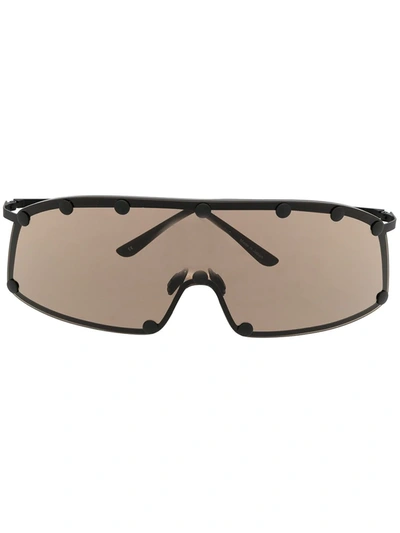 Shop Rick Owens Performa Shielding Oversize Sunglasses In Black