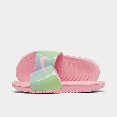 Nike Kids' Big Girls Kawa Slide Se2 Slide Sandals From Finish Line In  White/pink/blue | ModeSens