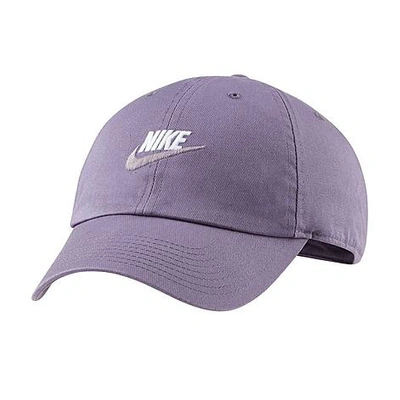 Shop Nike Sportswear Heritage86 Futura Washed Adjustable Back Hat In Purple