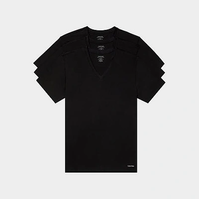 Shop Calvin Klein Men's Classic Fit V-neck T-shirts (3 Pack) In Black
