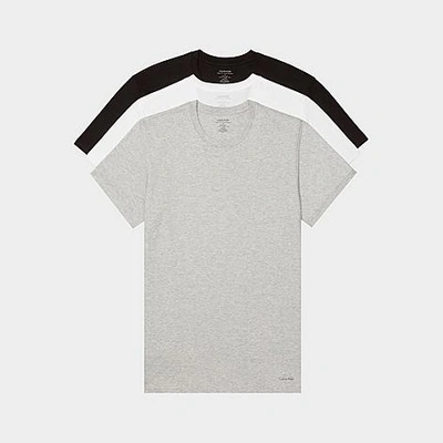 Shop Calvin Klein Men's Classic Fit Crewneck T-shirts (3 Pack) In Grey Heather/black/white