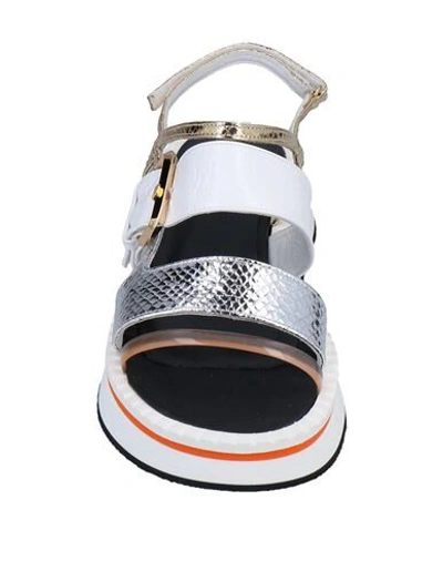 Shop Tipe E Tacchi Woman Sandals Silver Size 8 Soft Leather, Pvc - Polyvinyl Chloride