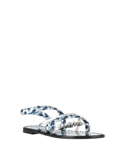 Shop Emanuela Caruso Capri Toe Strap Sandals In Silver