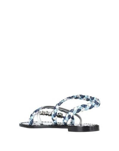 Shop Emanuela Caruso Capri Toe Strap Sandals In Silver