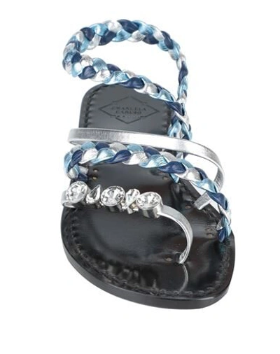 Shop Emanuela Caruso Capri Toe Strap Sandals In Silver