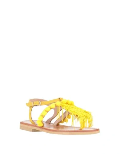 Shop Mim Mar Toe Strap Sandals In Yellow