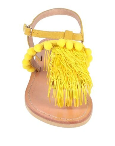 Shop Mim Mar Toe Strap Sandals In Yellow