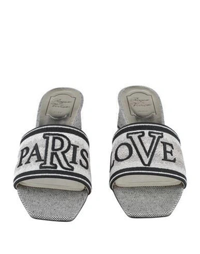 Shop Roger Vivier Woman Sandals Dove Grey Size 5 Textile Fibers