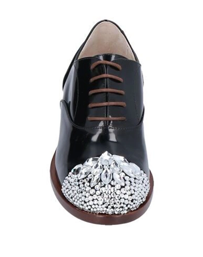 Shop Delpozo Lace-up Shoes In Black