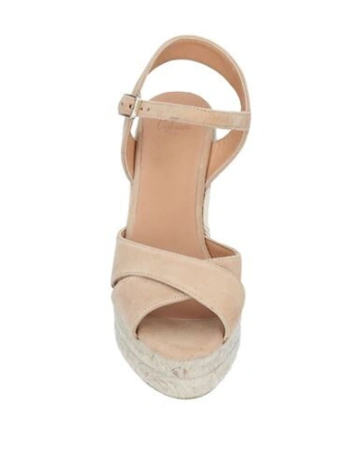 Castaã±er Castañer Woman Espadrilles Beige Size 10 Leather In Beige