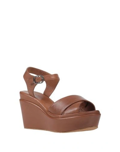 Shop Cafènoir Woman Sandals Brown Size 9 Soft Leather