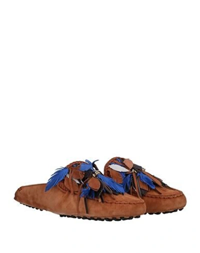 Tod's Woman Mules & Clogs Brown Size 6.5 Soft Leather In Brown