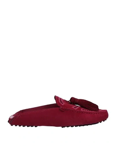 Tod's Woman Mules & Clogs Garnet Size 5.5 Leather In Red
