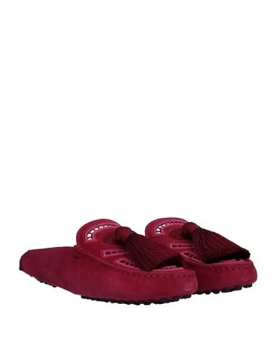 Tod's Woman Mules & Clogs Garnet Size 5.5 Leather In Red