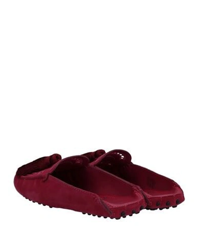Tod's Woman Mules & Clogs Garnet Size 5.5 Leather In Red