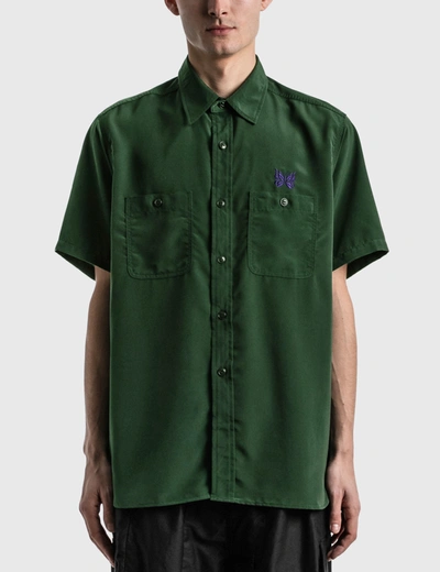 Shop Needles Short Sleeve Work Shirt In Green