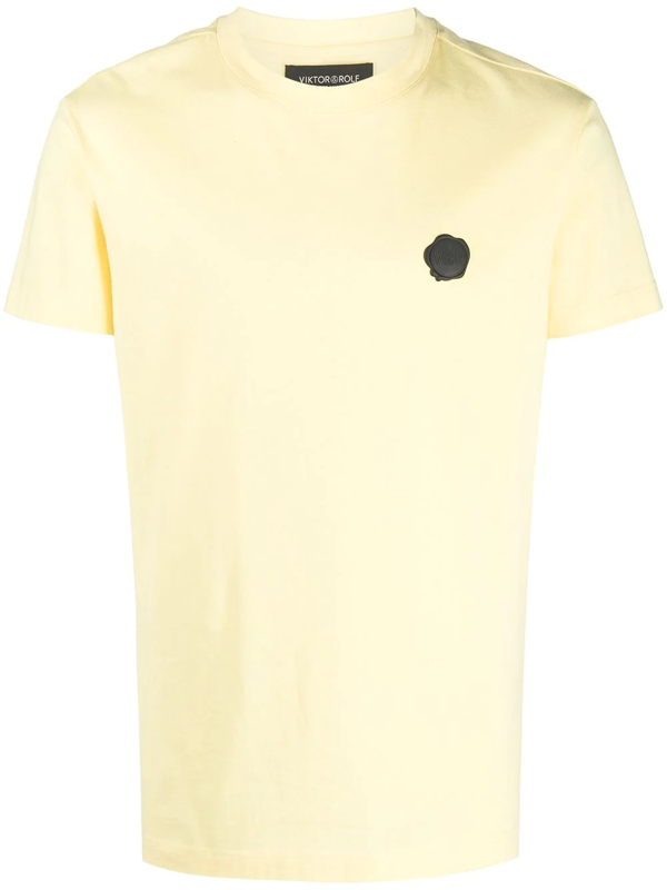 Viktor Rolf Logo Patch Cotton T Shirt In Yellow Modesens