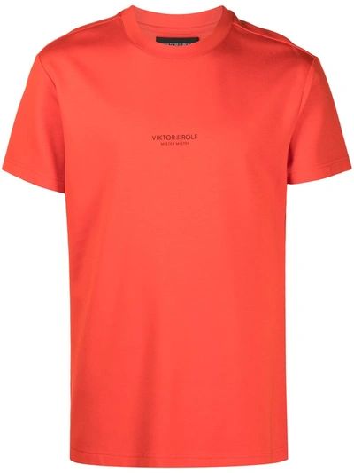Shop Viktor & Rolf Logo Detail T-shirt In Orange