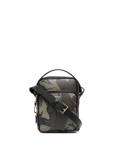 Shop Tom Ford Camouflage Shoulder Bag In Green