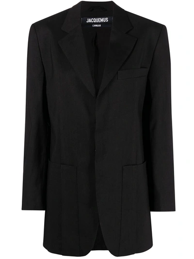 Shop Jacquemus Notched-lapel Single-breasted Blazer In Black