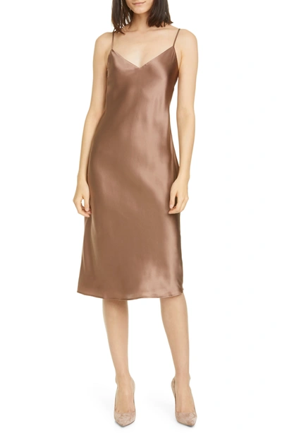 Shop L Agence Jodie Silk Slip Dress In Sparrow