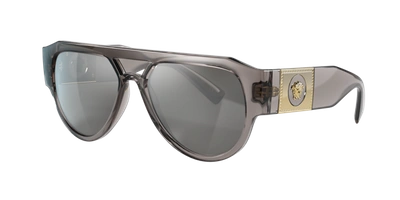 Shop Versace Man Sunglasses Ve4401 In Light Grey Mirror Silver 80
