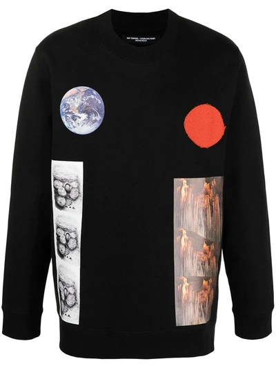 Shop Raf Simons Planet Collage-print Sweatshirt In Black
