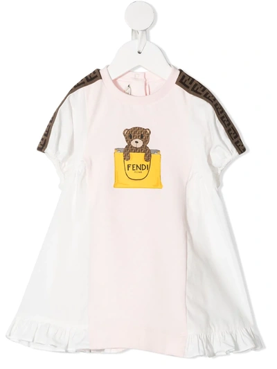 Shop Fendi Bear-motif Dress In Pink