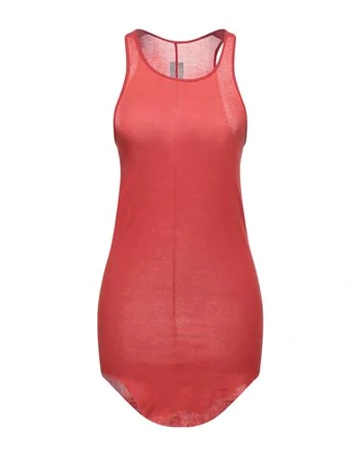 Shop Rick Owens Tank Tops In Brick Red