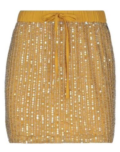 Shop Twinset Woman Mini Skirt Ocher Size 8 Polyester In Yellow