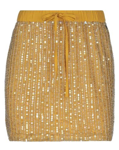 Shop Twinset Woman Mini Skirt Ocher Size 10 Polyester In Yellow