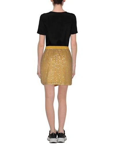 Shop Twinset Woman Mini Skirt Ocher Size 10 Polyester In Yellow