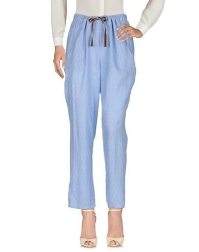 Shop Alessia Santi Pants In Sky Blue