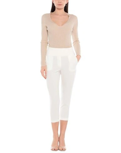 Manila Grace Cropped Pants In Ivory