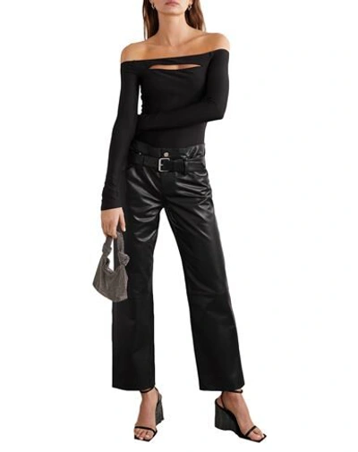 Shop Rta Woman Pants Black Size Xxs Calfskin
