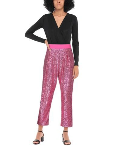 Silvian Heach Cropped Pants In Fuchsia